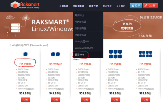 RAKsmart香港vps