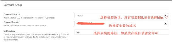 填写域名和安装路径