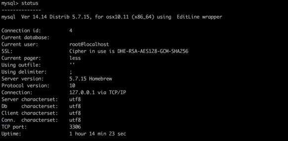 在mysql里查看 status状态