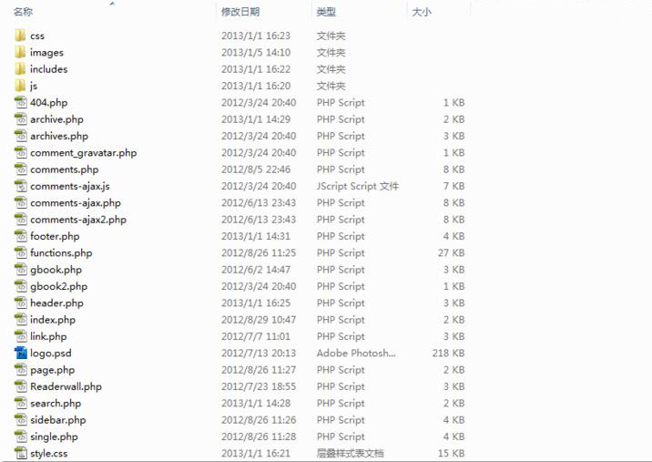 WordPress主题根目录
