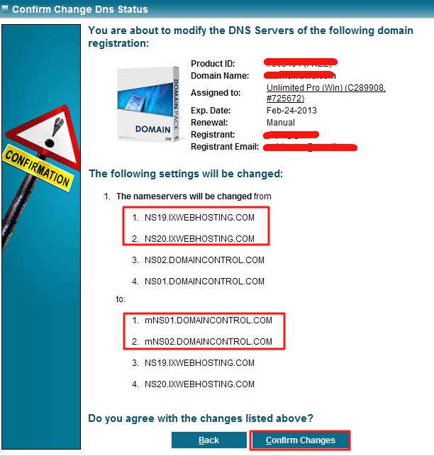 IXWebHosting免费域名设置DNS到Godaddy