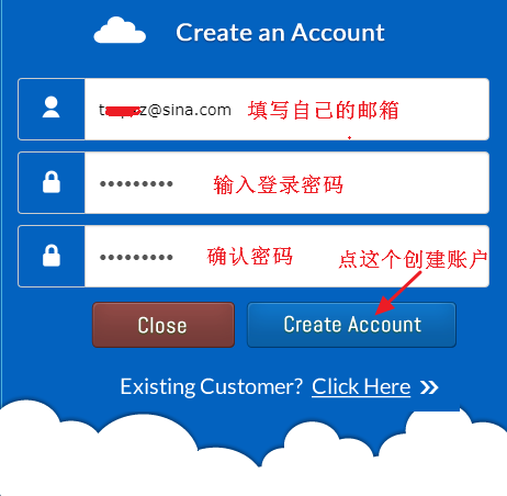 BudgetVM创建新账户