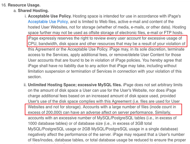 ipage美国主机用户使用协议