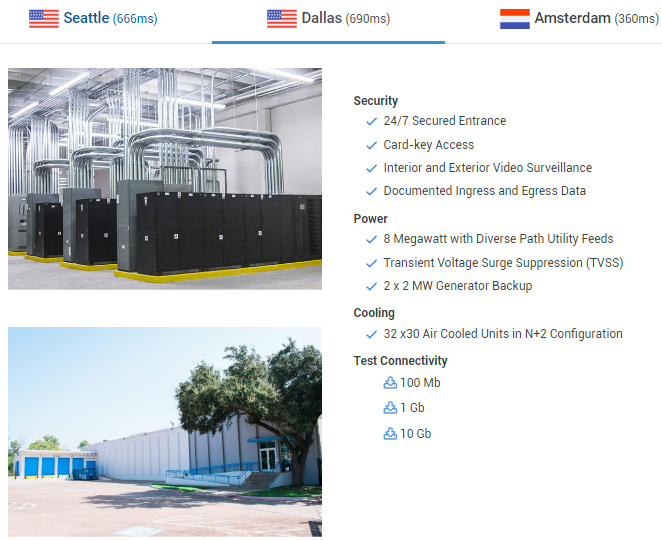 Hostwinds三大数据中心