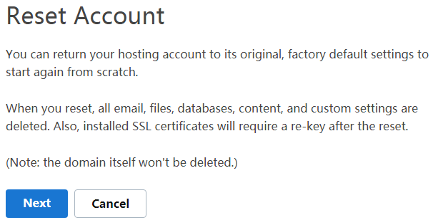 godaddy一键重置功能