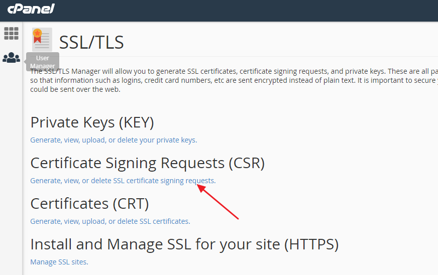 cPanel面板生成CSR文件
