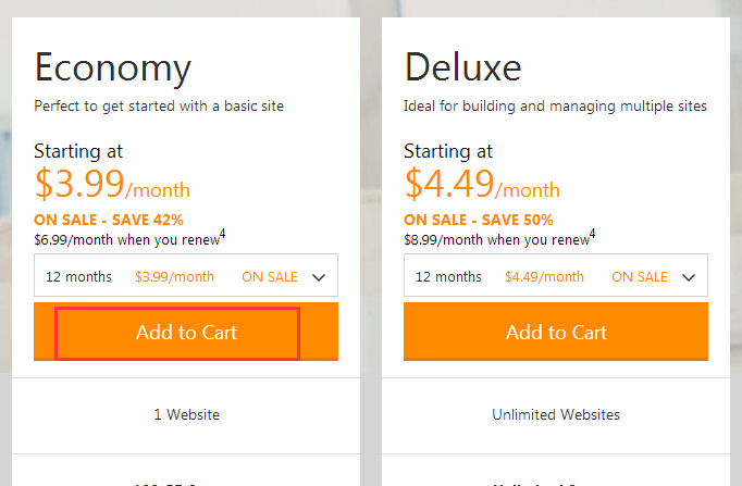 GoDaddy经济型主机