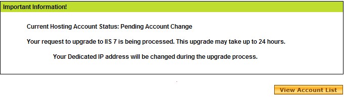 Godaddy升级IIS教程