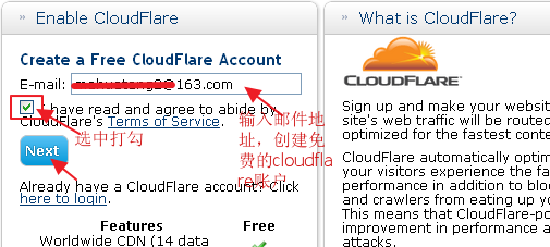 hostmonster 开通cloudflare账户