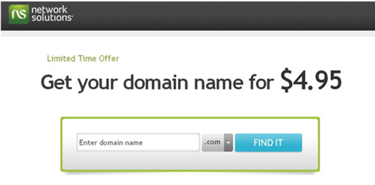 Network Solutions发布4.95美元域名注册优惠码