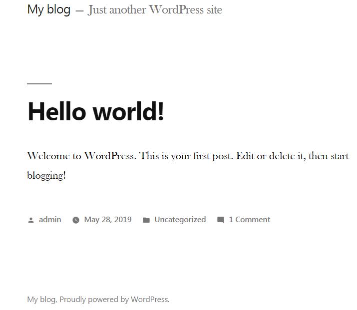 wordpress安装成功界面