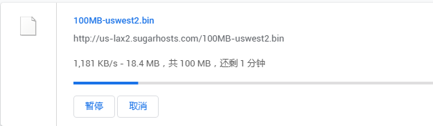 Sugarhosts中美极速专线下载速度测试