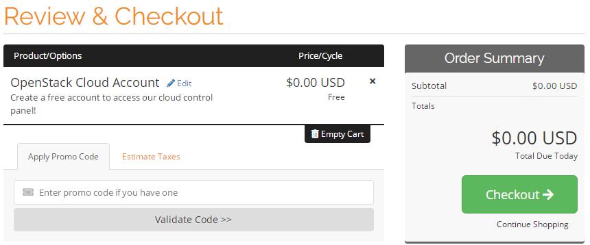 RamNode OpenStack付款页面