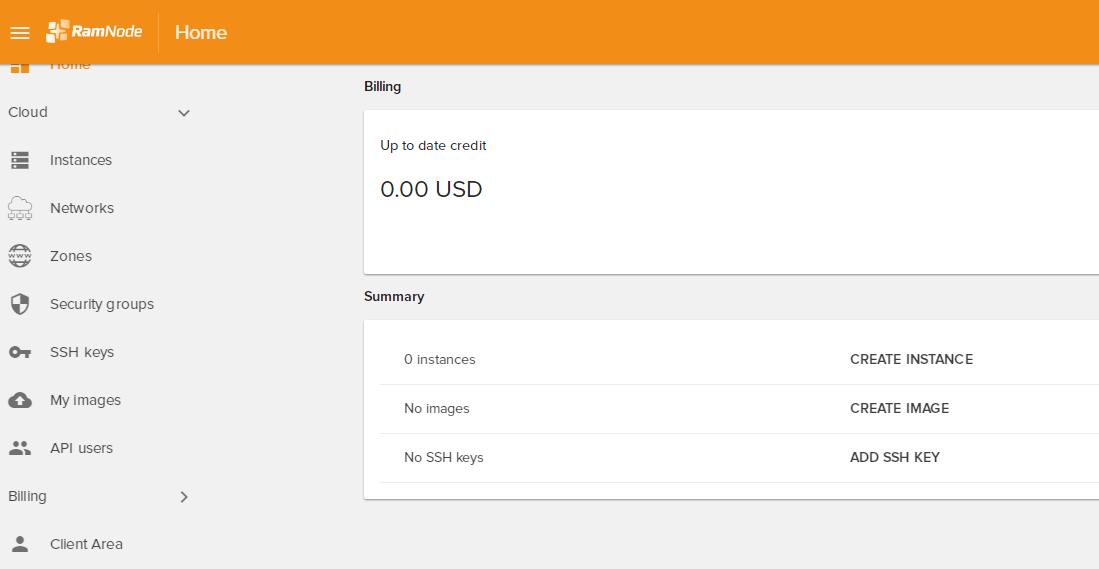 RamNode OpenStack管理页面