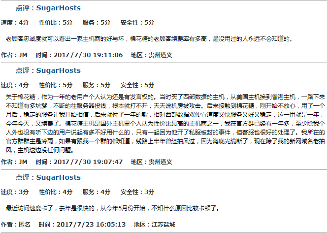 糖果主机SugarHosts怎么样？
