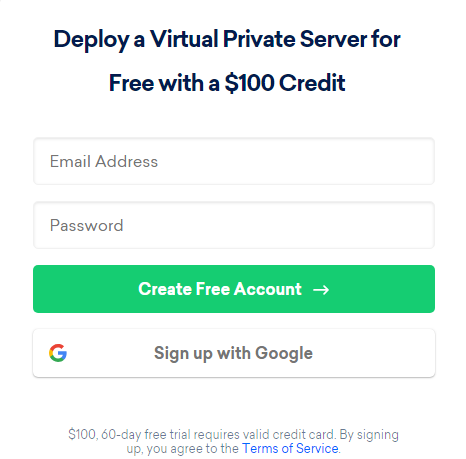 DigitalOcean新用户注册赠送100美元