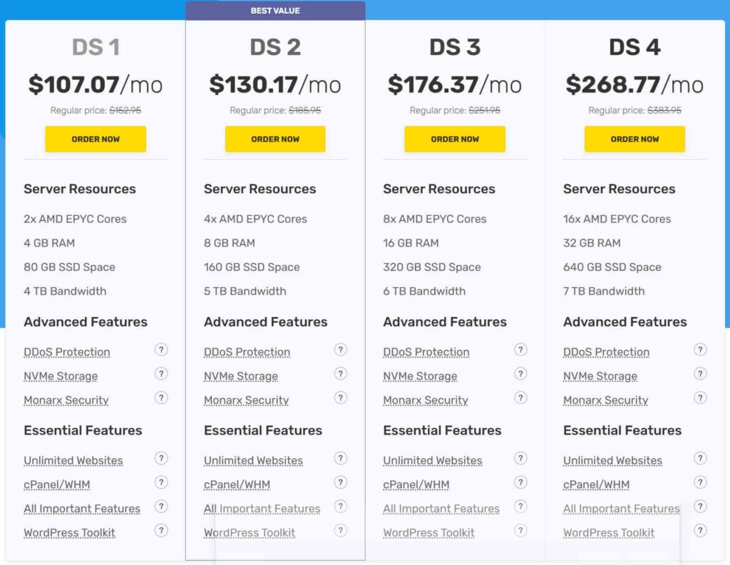 FastComet独立服务器产品方案