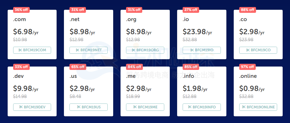 Namecheap网络星期一域名最高可优惠97%