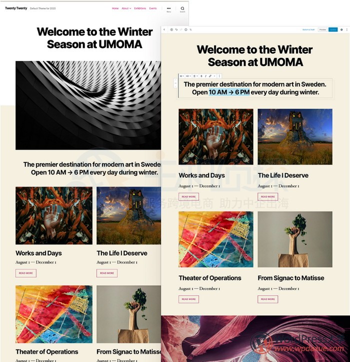 WordPress5.3版本 Twenty Twenty主题