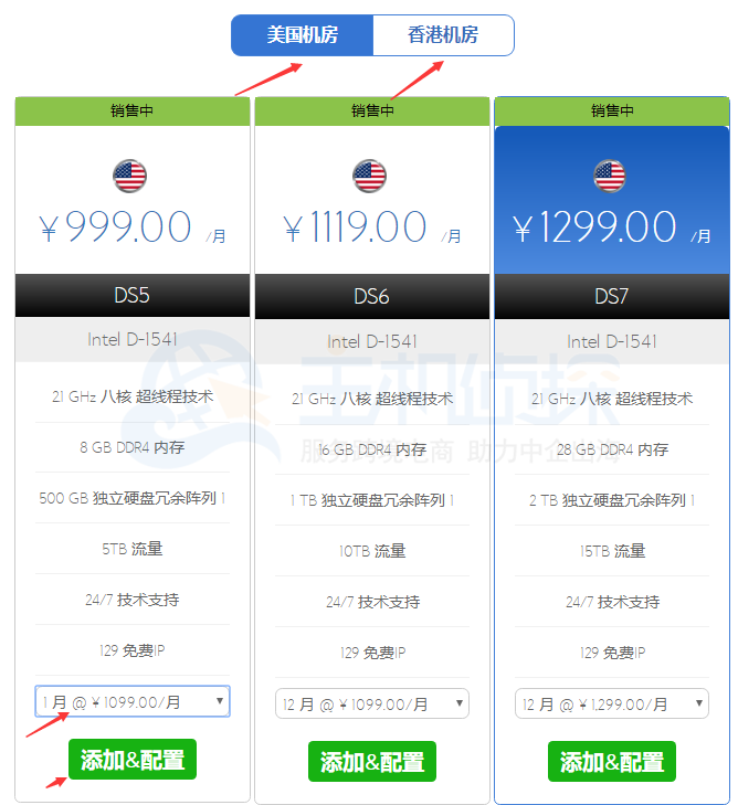 选择BlueHost站群服务器配置