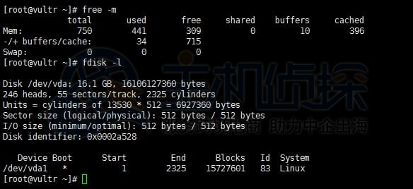Vultr硬盘和内存参数图