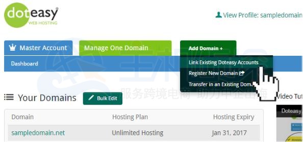 Doteasy主账户的设置教程