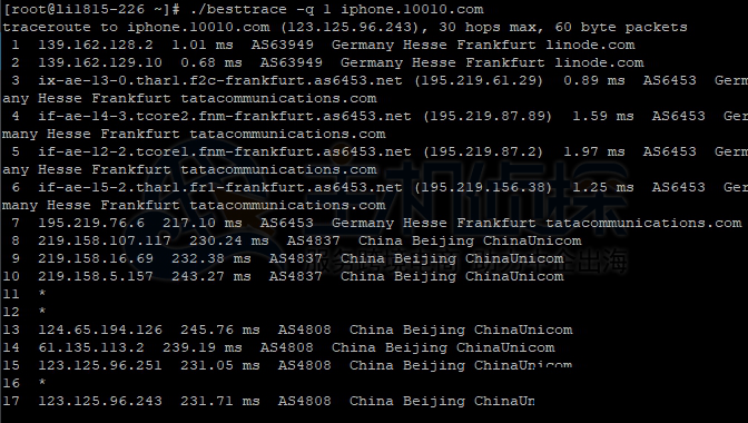 Linode Frankfurt 机房回程路由情况