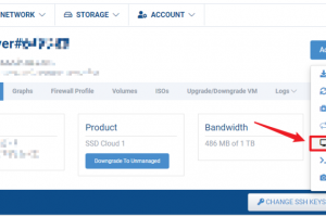 Hostwinds后台管理VPS界面