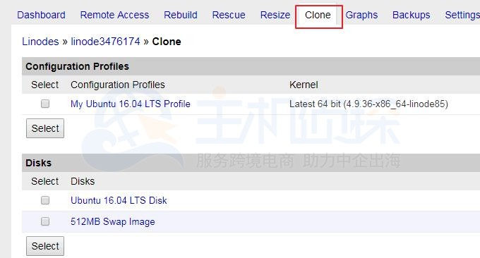 Linode管理面板Clone功能