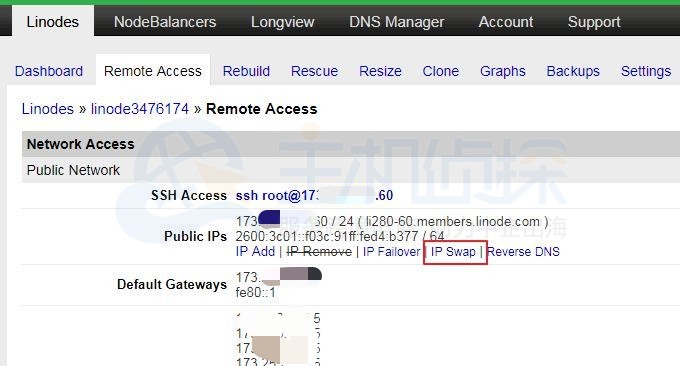 Linode管理面板IP Swap