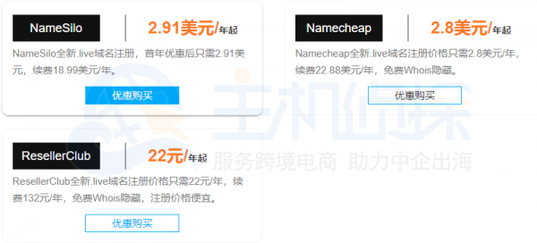 live域名价格