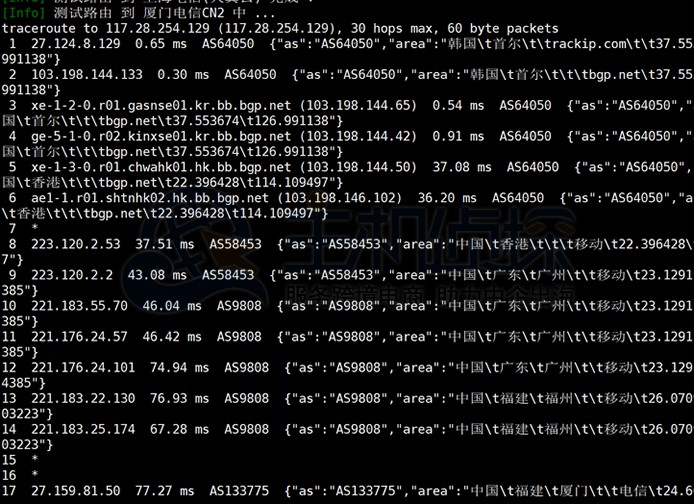 RAKsmart韩国服务器回程线路测试