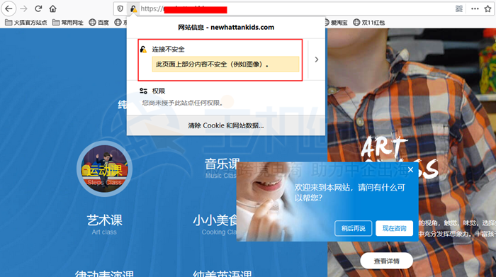 浏览器地址栏会出现叹号