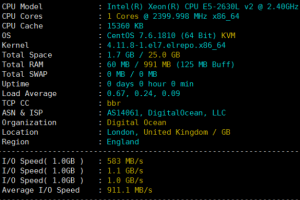 DigitalOcean英国伦敦机房性能