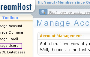 DreamHost主机后台管理面板