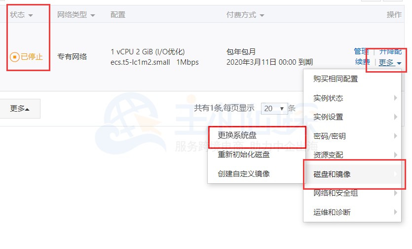 阿里云更换操作系统