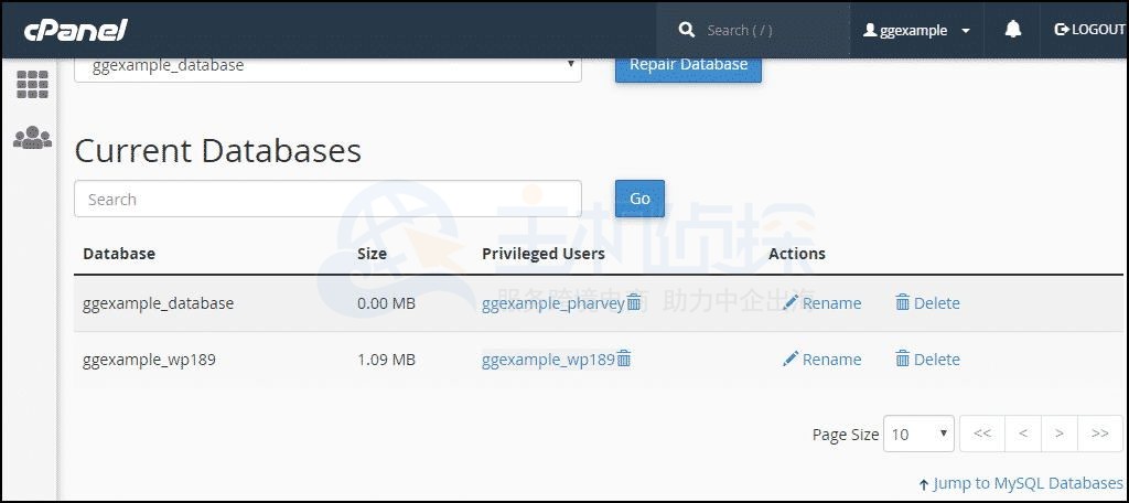 HostEase主机cPanel面板管理MySQL数据库