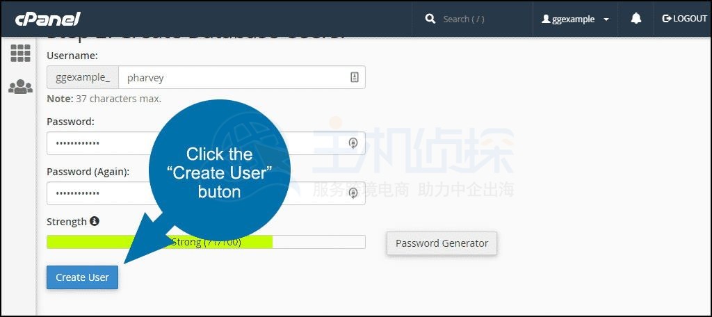 HostEase主机cPanel面板创建MySQL数据库