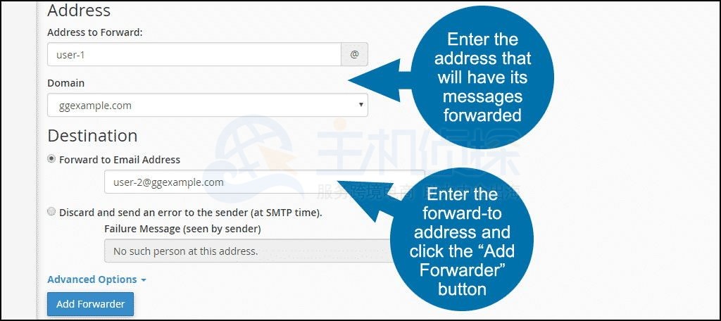 HostEase主机cPanel面板设置电子邮件转发器教程