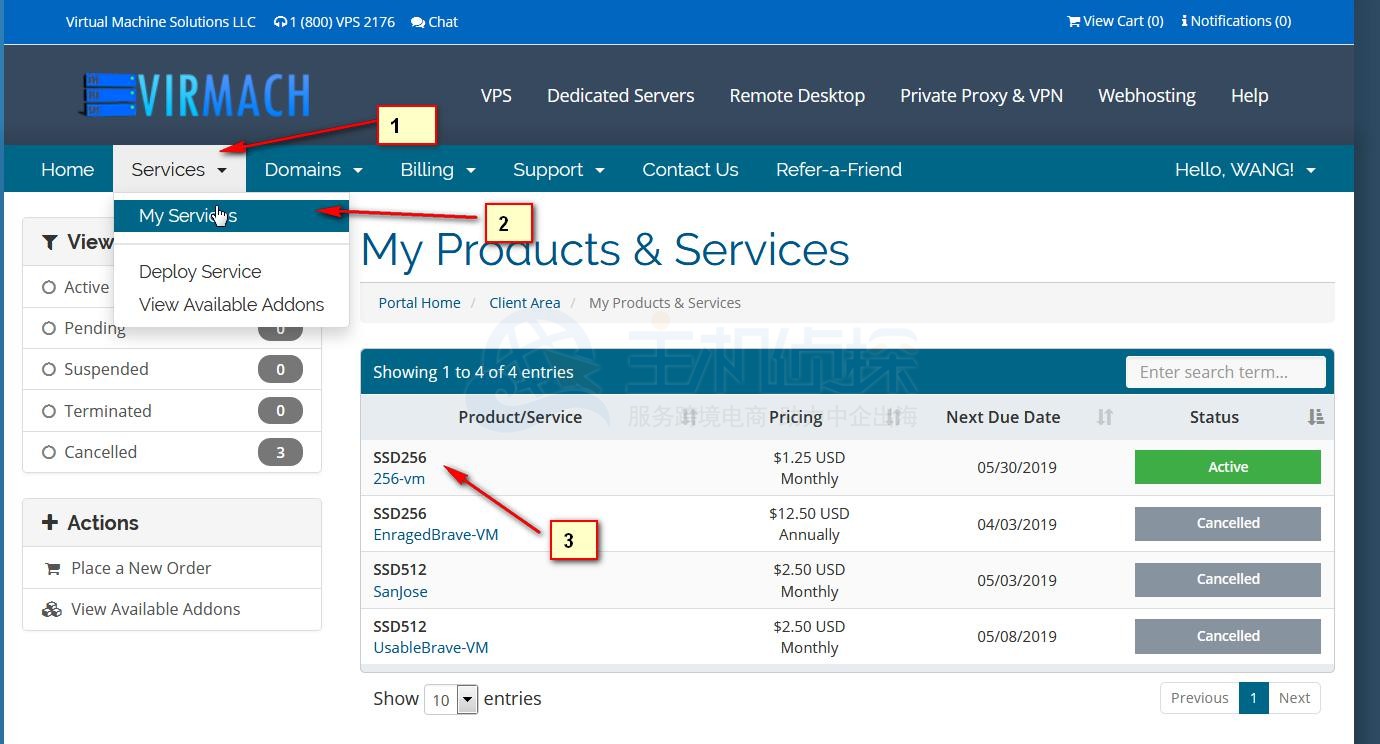 virmach后台控制功能