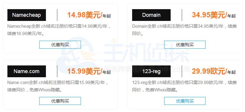 ch域名注册价格