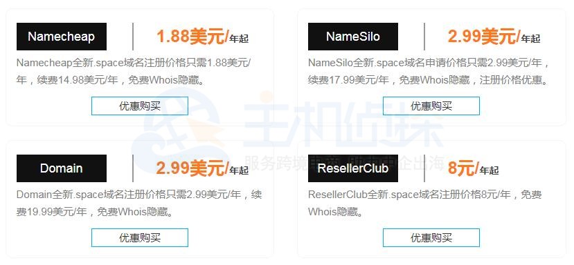 space域名注册价格