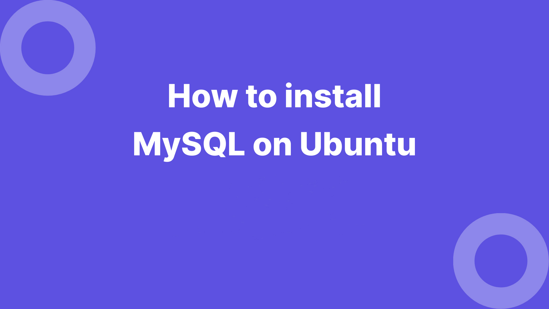 Ubuntu安装MySQL