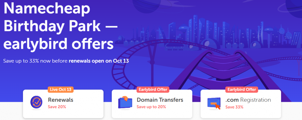 Namecheap20周年活动