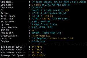 OneVPS洛杉矶硬件配置