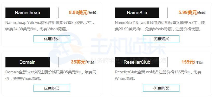 ws域名价格