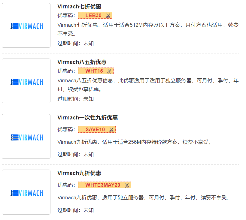 VirMach优惠码
