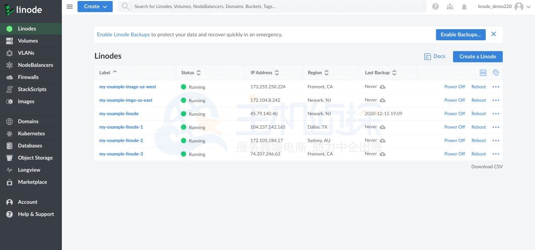 美国主机商linode云管理面板