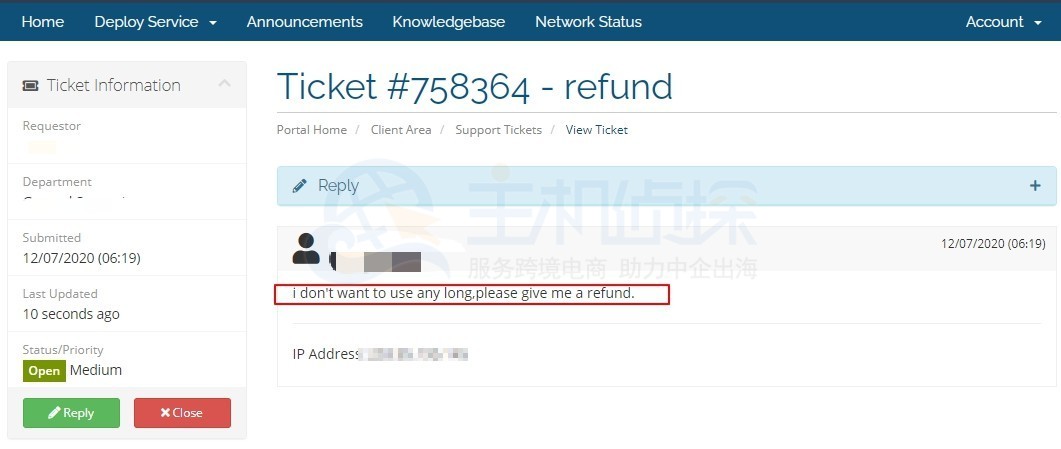 VirMach遇到问题提交工单的解决方法