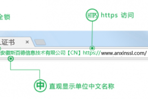安信SSL证书官网安装EV SSL证书显示绿色名称的案例